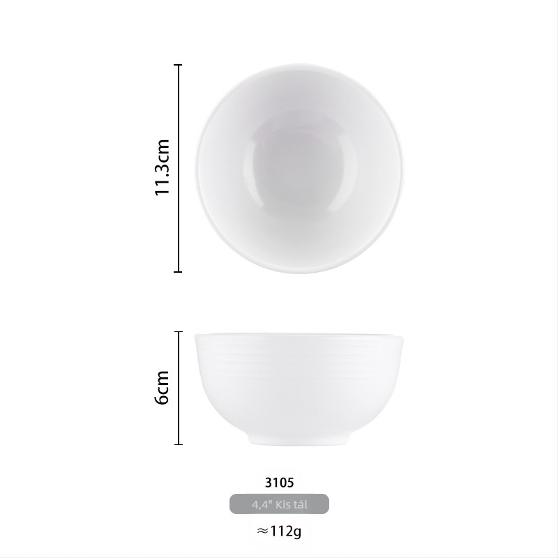 Melamin tál – kör alakú, porcelán imitáció, szállodai és éttermi önkiszolgáláshoz, felület: underglaze szín, Yongsheng