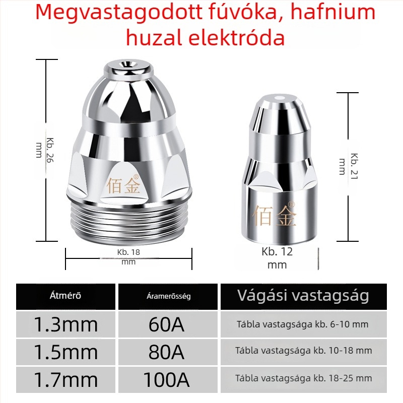 Baijin P80 plazma vágó fúvóka és elektróda fúvóka LGK80/100/120-hoz