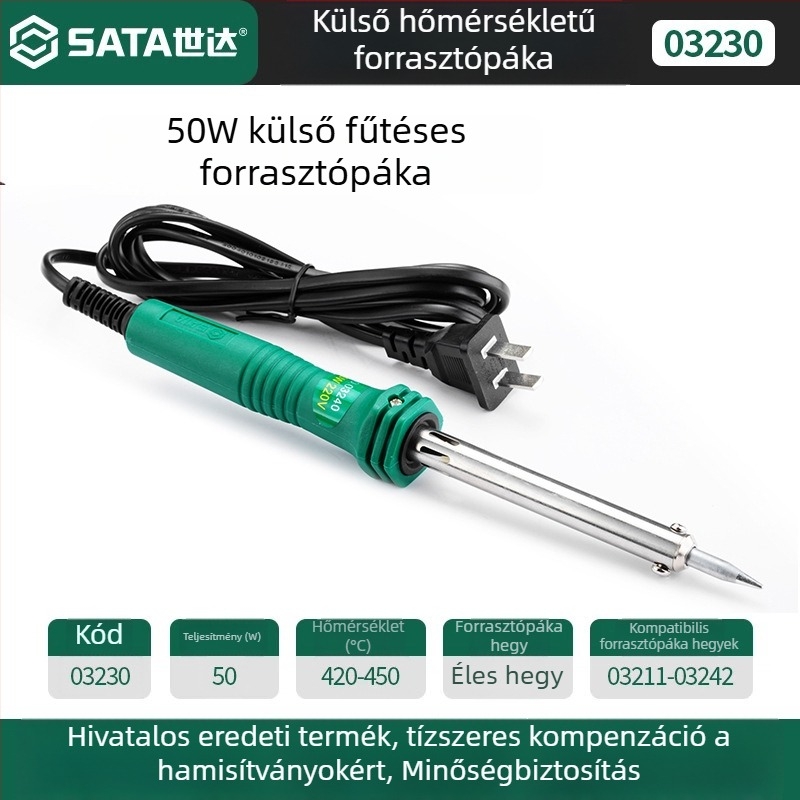 Professzionális forrasztópáka állandó hőmérséklettel, 60W; külső fűtés 40W; kerámiás belső fűtés 25W