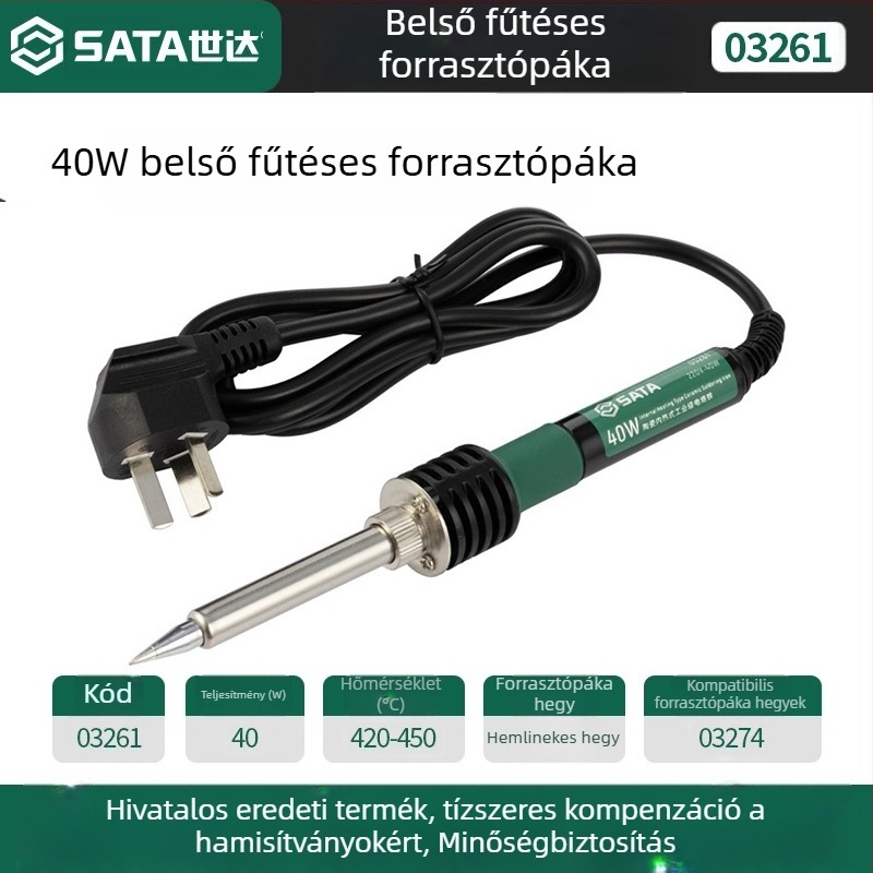 Professzionális forrasztópáka állandó hőmérséklettel, 60W; külső fűtés 40W; kerámiás belső fűtés 25W
