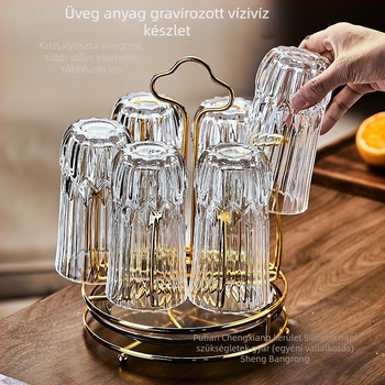 Otthoni vendégfogadásra szánt üveg pohár-készlet, Nordic stílus, Deao anyag, Sheng bangrong márka, nagy kapacitás, leeresztő tálcával