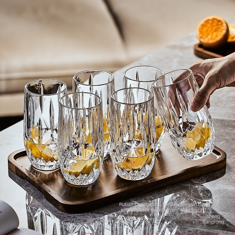 Otthoni vendégfogadásra szánt üveg pohár-készlet, Nordic stílus, Deao anyag, Sheng bangrong márka, nagy kapacitás, leeresztő tálcával