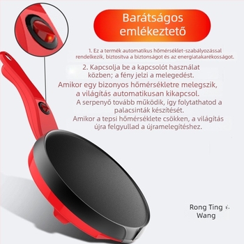 Elektronikus gofrisütő palacsintához és tavaszi tekercshez, kompakt kivitel, 600W, egyoldali fűtés, mechanikus működés