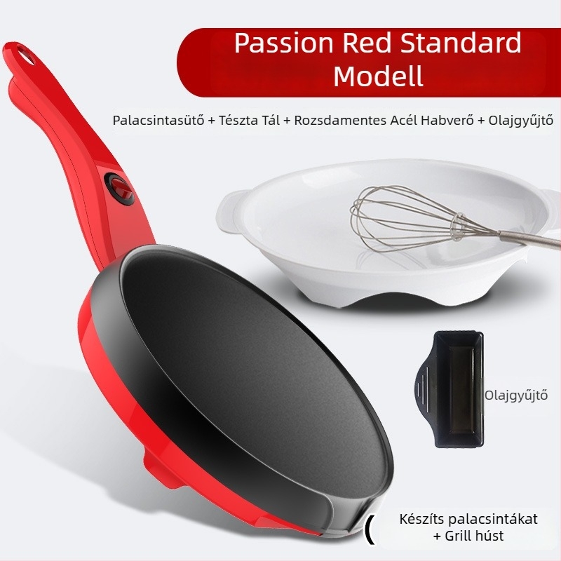 Elektronikus gofrisütő palacsintához és tavaszi tekercshez, kompakt kivitel, 600W, egyoldali fűtés, mechanikus működés