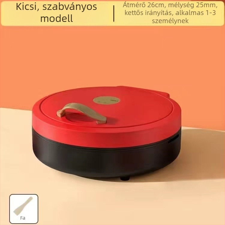 Elektromos palacsinta sütő tál kettős oldalas fűtéssel, eltávolítható és mosható, 1000W+, 110–240V, mechanikus vezérlés, 4–5 adaghoz