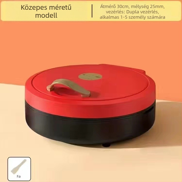Elektromos palacsinta sütő tál kettős oldalas fűtéssel, eltávolítható és mosható, 1000W+, 110–240V, mechanikus vezérlés, 4–5 adaghoz