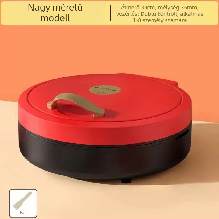 Elektromos palacsinta sütő tál kettős oldalas fűtéssel, eltávolítható és mosható, 1000W+, 110–240V, mechanikus vezérlés, 4–5 adaghoz