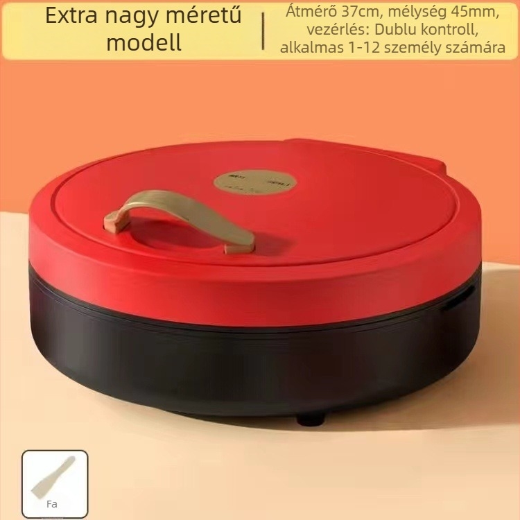 Elektromos palacsinta sütő tál kettős oldalas fűtéssel, eltávolítható és mosható, 1000W+, 110–240V, mechanikus vezérlés, 4–5 adaghoz