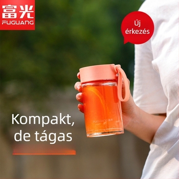 Hordozható boroszilikát üveg pohár virágos mintával, magas hőállóság, szivárgásmentes zárás
