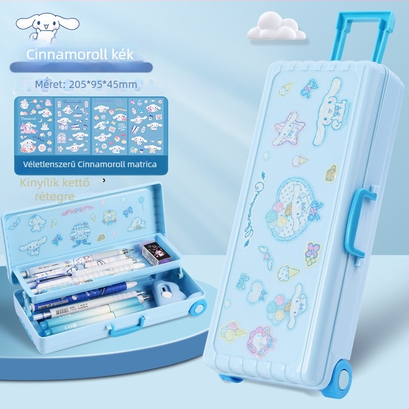 Műanyag kettőszintes összecsukható irodaszertartó – nagy kapacitású, többfunkciós ceruzatartó, modell TLBH-01DK2