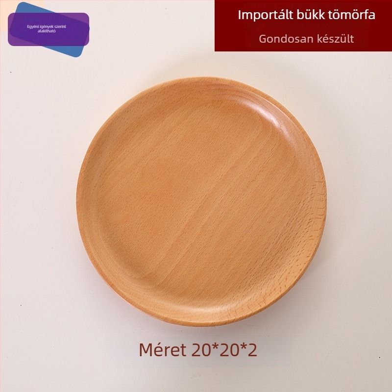 Fából készült bükkfa kerek tálca gyermekeknek, osztott tányérral, nordic stílusú, mikrohullámú sütőben használható