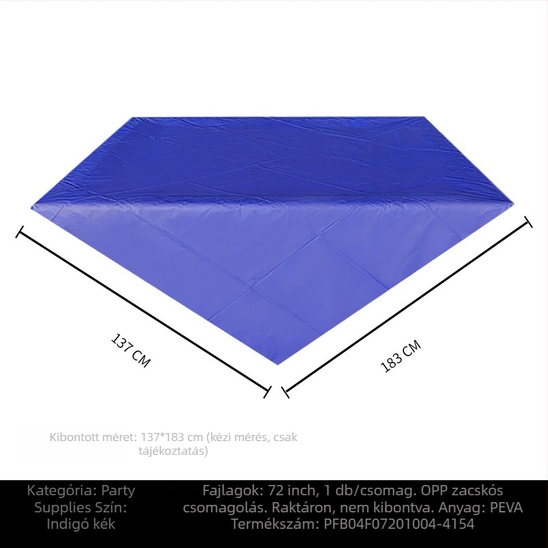 Egyszer használatos PE műanyag asztalterítő, téglalap alakú, 30 μm, egységes mintázat, logóval