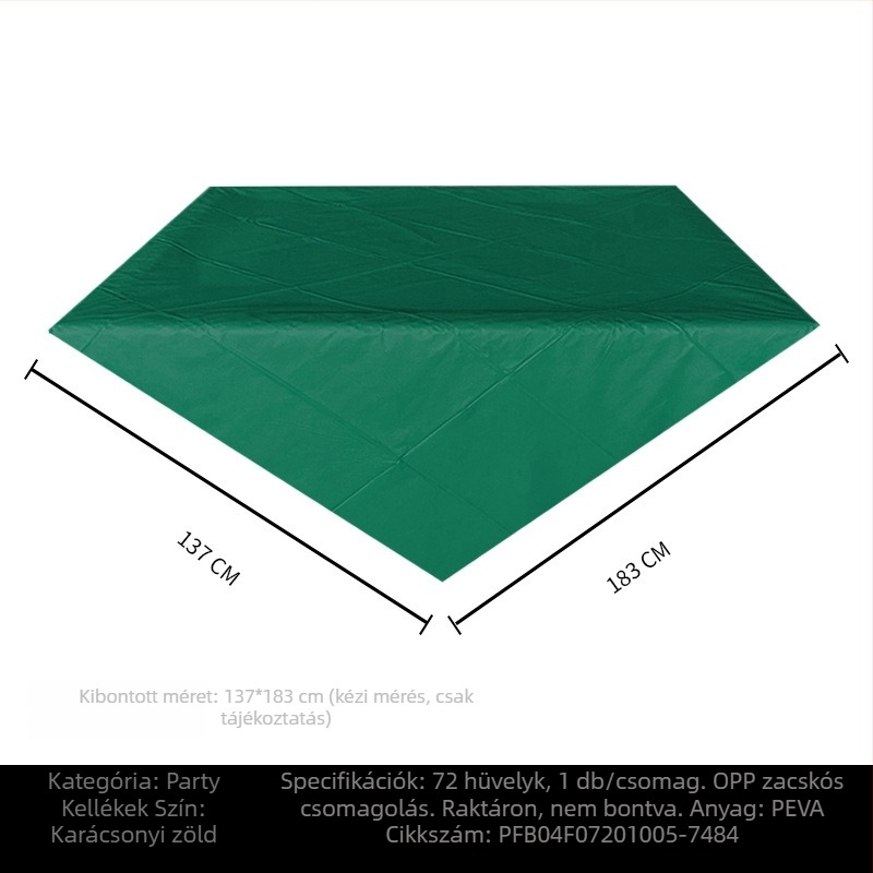 Egyszer használatos PE műanyag asztalterítő, téglalap alakú, 30 μm, egységes mintázat, logóval