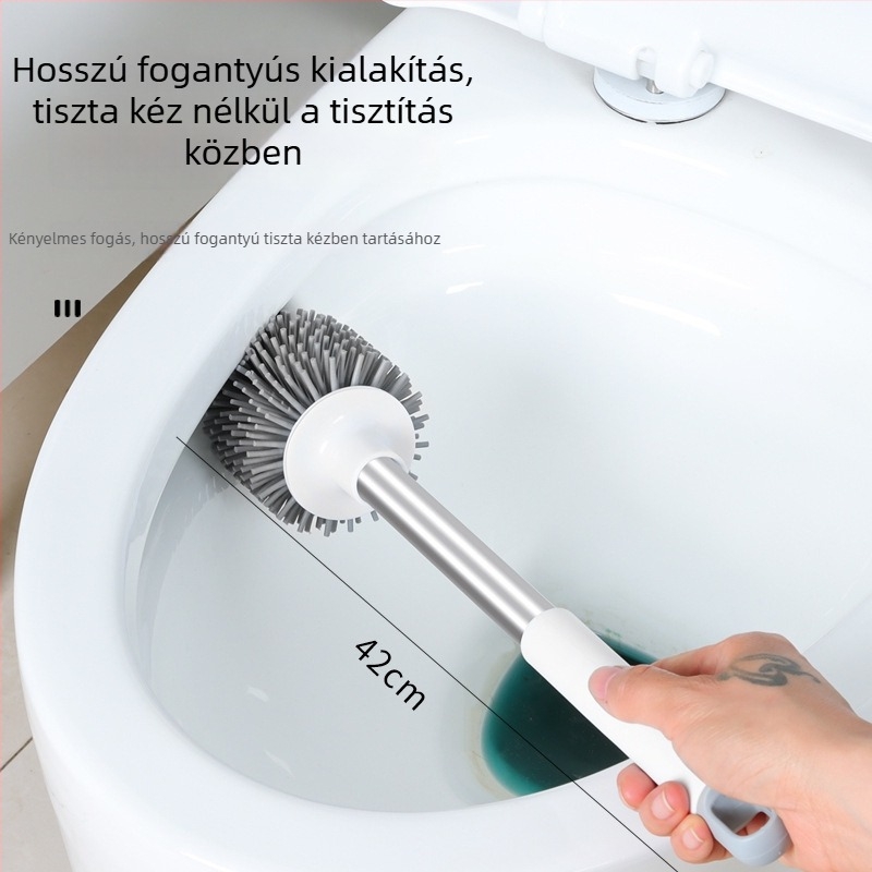 WC-kefe készlet talppal, szilikon fej, alapos tisztítás minden sarokban