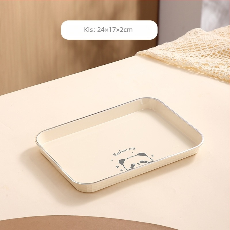 Hosszúkás teás tálca, műanyag, kézzel készített, vastított kivitel, japán stílus, egyszerű stílus; alkalmas teához, poharakhoz, gyümölcsökhöz és kávézói desszertekhez