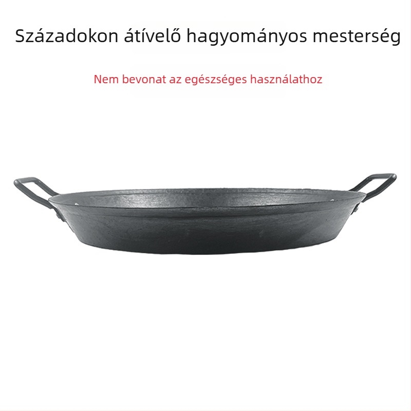 Öntöttvas serpenyő bevonat nélküli, tapadásmentes felülettel, kompatibil indukciós és gáztűzhellyel