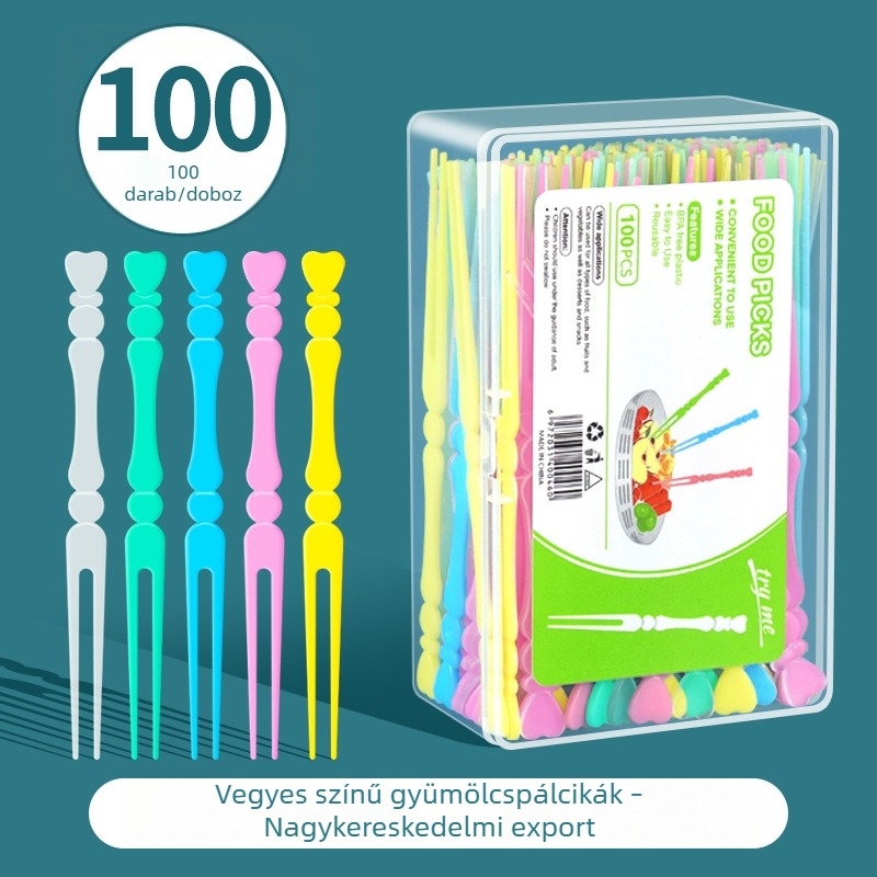 Gyümölcs villák készlete, 100 darab, kevert színek, háztartási használatra