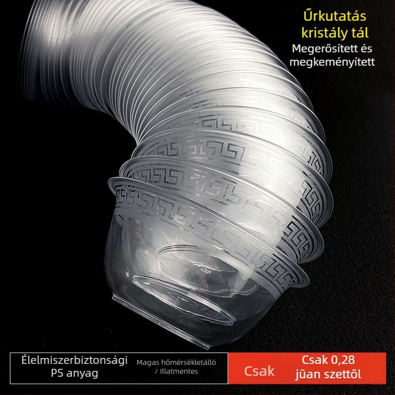 Egyszer használatos tál Li shen, vastagított műanyag, körülbelül 300 ml, 20 darabos csomag