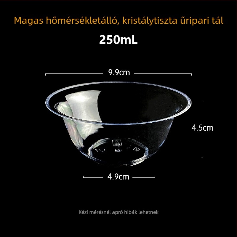 Egyszer használatos tál Li shen, vastagított műanyag, körülbelül 300 ml, 20 darabos csomag