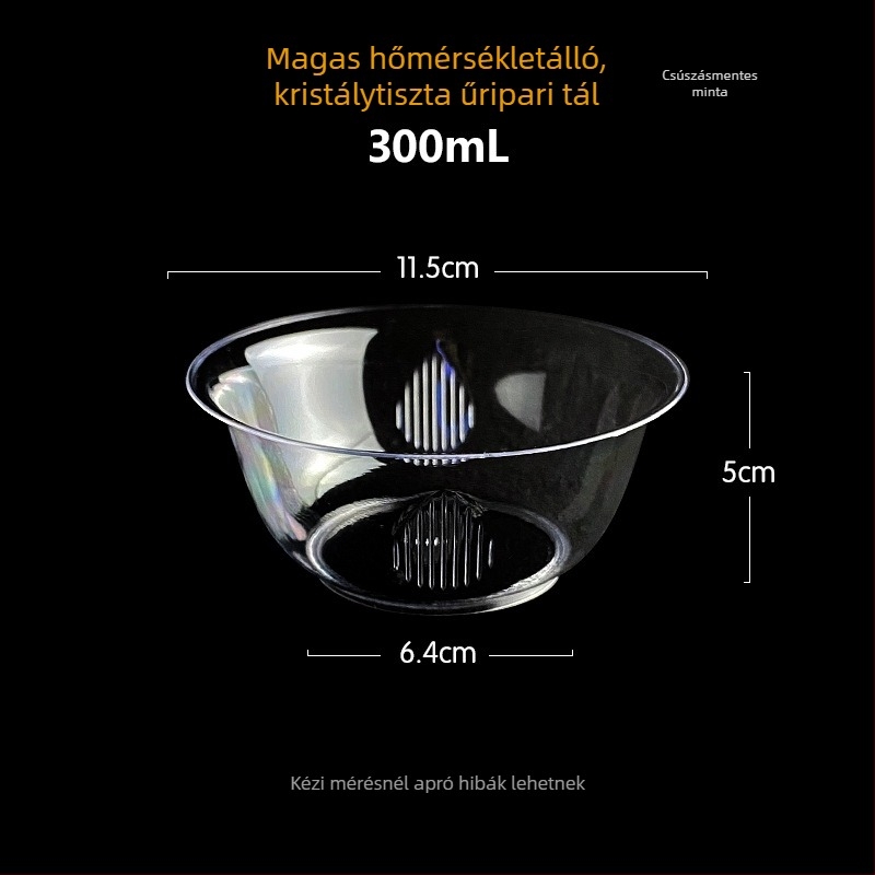 Egyszer használatos tál Li shen, vastagított műanyag, körülbelül 300 ml, 20 darabos csomag