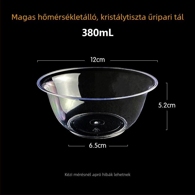 Egyszer használatos tál Li shen, vastagított műanyag, körülbelül 300 ml, 20 darabos csomag