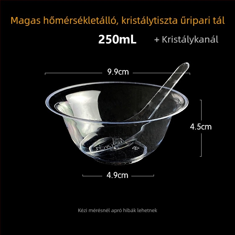 Egyszer használatos tál Li shen, vastagított műanyag, körülbelül 300 ml, 20 darabos csomag