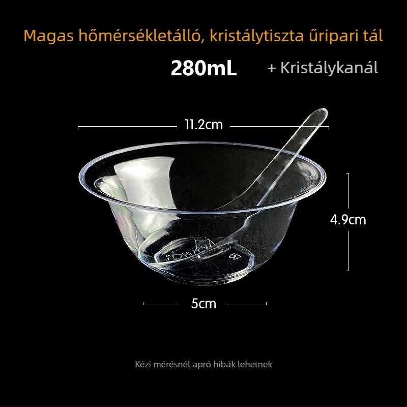 Egyszer használatos tál Li shen, vastagított műanyag, körülbelül 300 ml, 20 darabos csomag