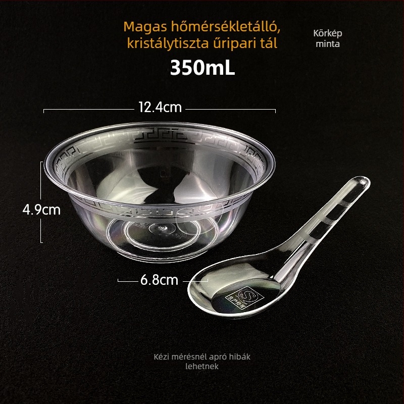 Egyszer használatos tál Li shen, vastagított műanyag, körülbelül 300 ml, 20 darabos csomag