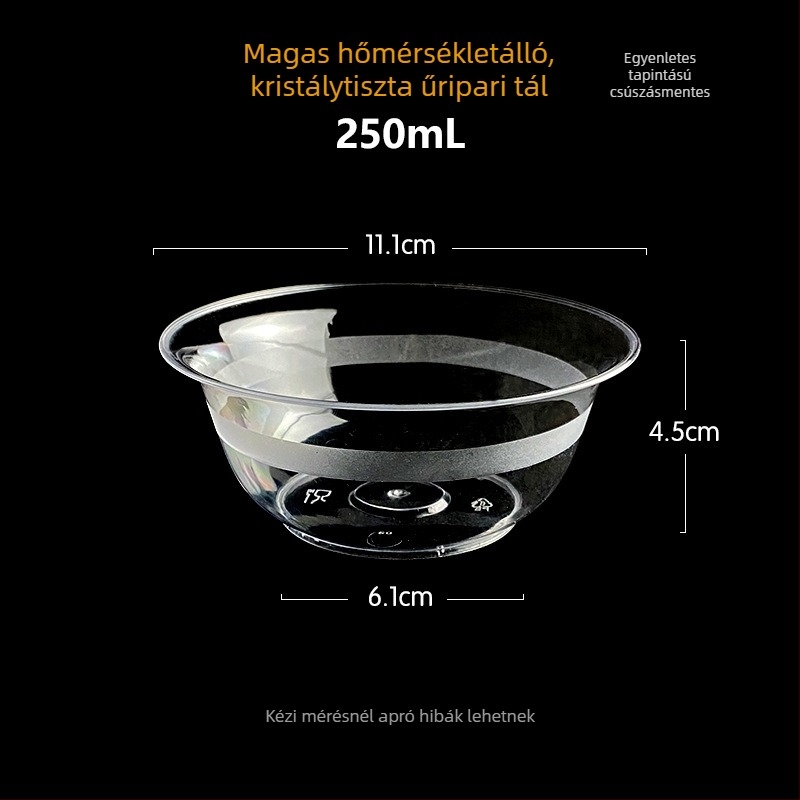 Egyszer használatos tál Li shen, vastagított műanyag, körülbelül 300 ml, 20 darabos csomag