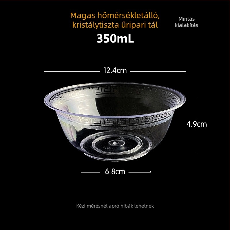 Egyszer használatos tál Li shen, vastagított műanyag, körülbelül 300 ml, 20 darabos csomag