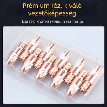 36KD vezető fúvóka króm-zirkónium rézből, európai stílusú gázvédett ívhegesztéshez, hegesztőpisztolyhoz való kiegészítő, alumínium huzalhoz