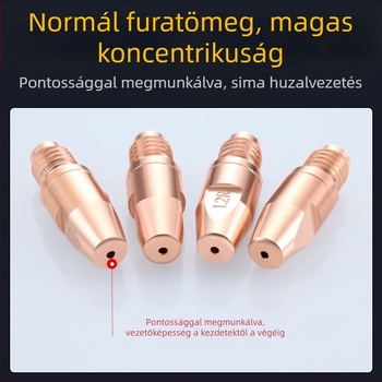 36KD vezető fúvóka króm-zirkónium rézből, európai stílusú gázvédett ívhegesztéshez, hegesztőpisztolyhoz való kiegészítő, alumínium huzalhoz