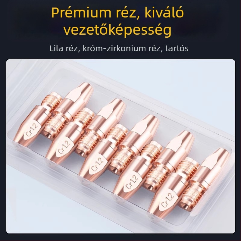 36KD vezető fúvóka króm-zirkónium rézből, európai stílusú gázvédett ívhegesztéshez, hegesztőpisztolyhoz való kiegészítő, alumínium huzalhoz