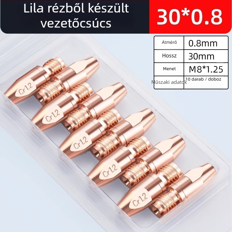 36KD vezető fúvóka króm-zirkónium rézből, európai stílusú gázvédett ívhegesztéshez, hegesztőpisztolyhoz való kiegészítő, alumínium huzalhoz