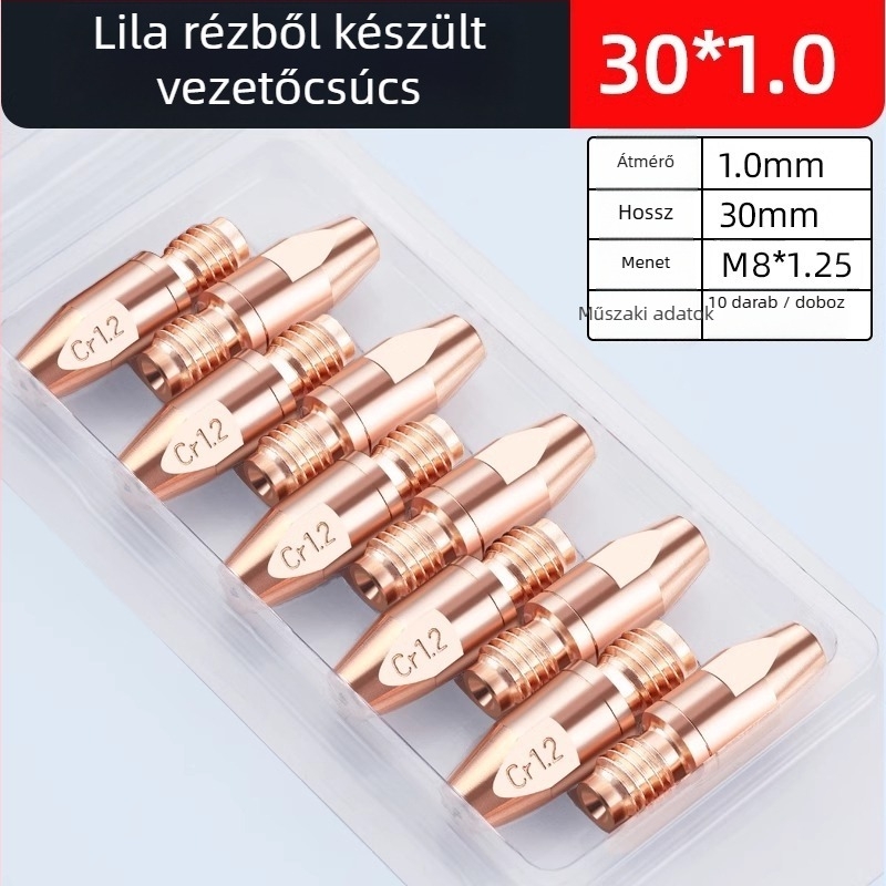 36KD vezető fúvóka króm-zirkónium rézből, európai stílusú gázvédett ívhegesztéshez, hegesztőpisztolyhoz való kiegészítő, alumínium huzalhoz