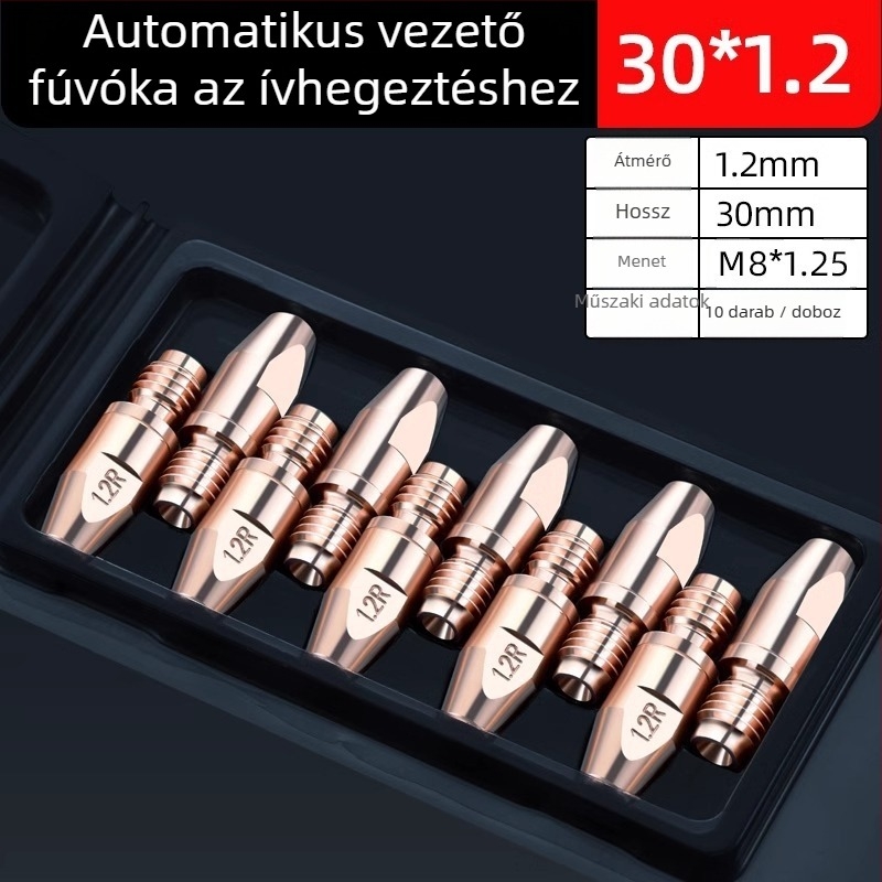 36KD vezető fúvóka króm-zirkónium rézből, európai stílusú gázvédett ívhegesztéshez, hegesztőpisztolyhoz való kiegészítő, alumínium huzalhoz