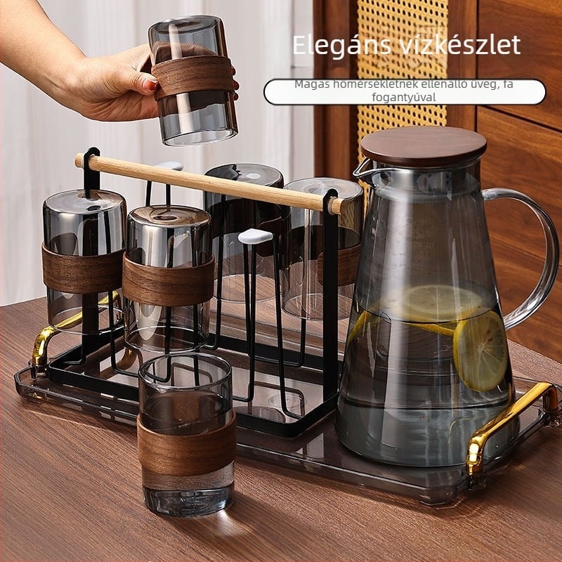 Üvegből készült teás készlet, kínai stílus, boroszilikát üveg, hőálló, ideális üzleti ajándék
