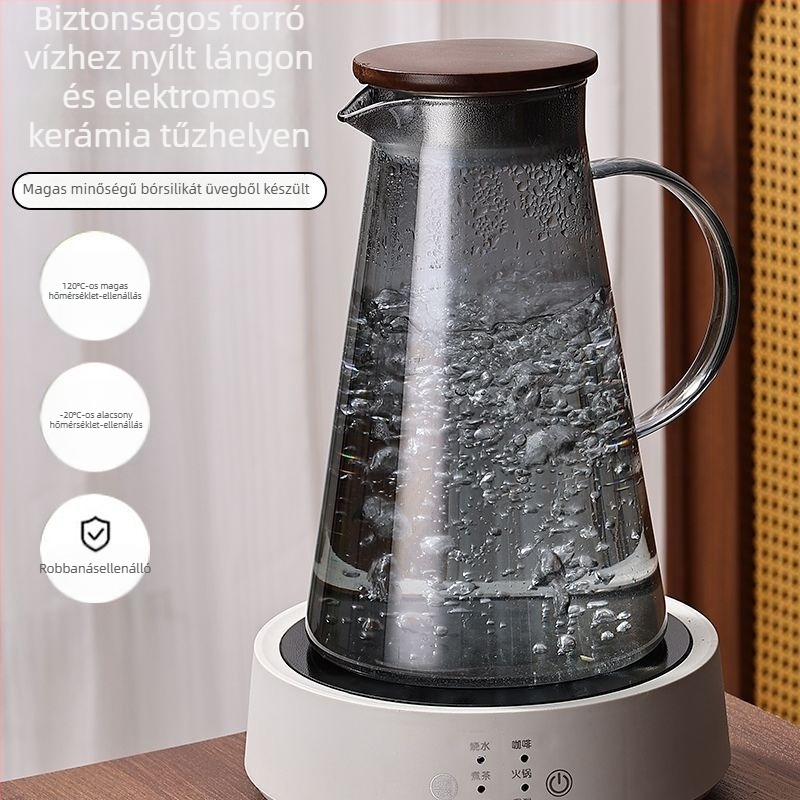 Üvegből készült teás készlet, kínai stílus, boroszilikát üveg, hőálló, ideális üzleti ajándék