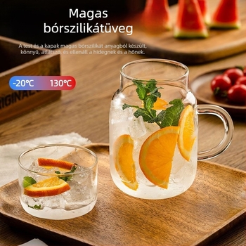 Egy személyes hideg víz üveg készlet — magas boroszilikát üveg, ütésálló, hőálló, nagy kapacitás