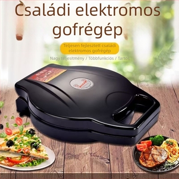 Elektronikus palacsinta serpenyő kettős oldali fűtéssel, 28–32 cm átmérő, 1200–1500 W, gombos vezérlés