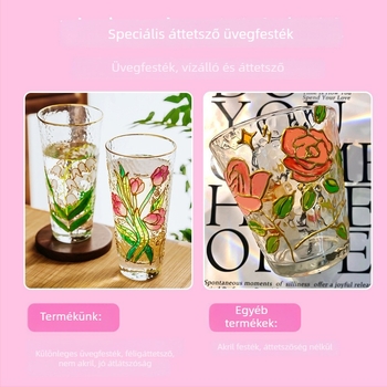 DIY festett üvegpohár gyerekeknek – kalapált textúra, egy rétegű, mintázat Solid, tömeg 100 g