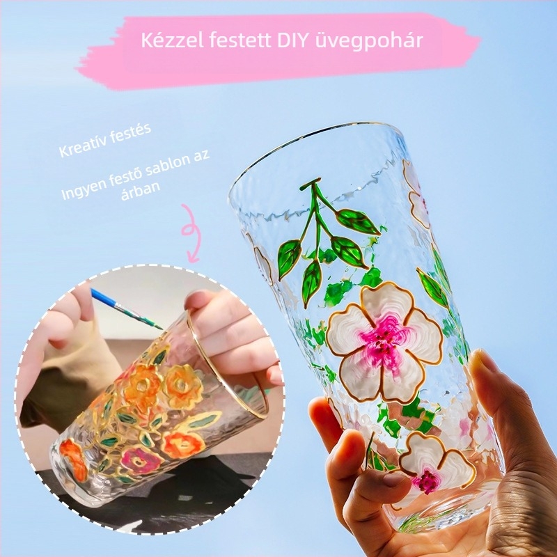 DIY festett üvegpohár gyerekeknek – kalapált textúra, egy rétegű, mintázat Solid, tömeg 100 g