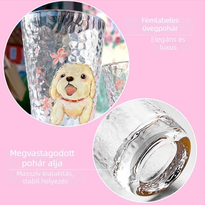 DIY festett üvegpohár gyerekeknek – kalapált textúra, egy rétegű, mintázat Solid, tömeg 100 g