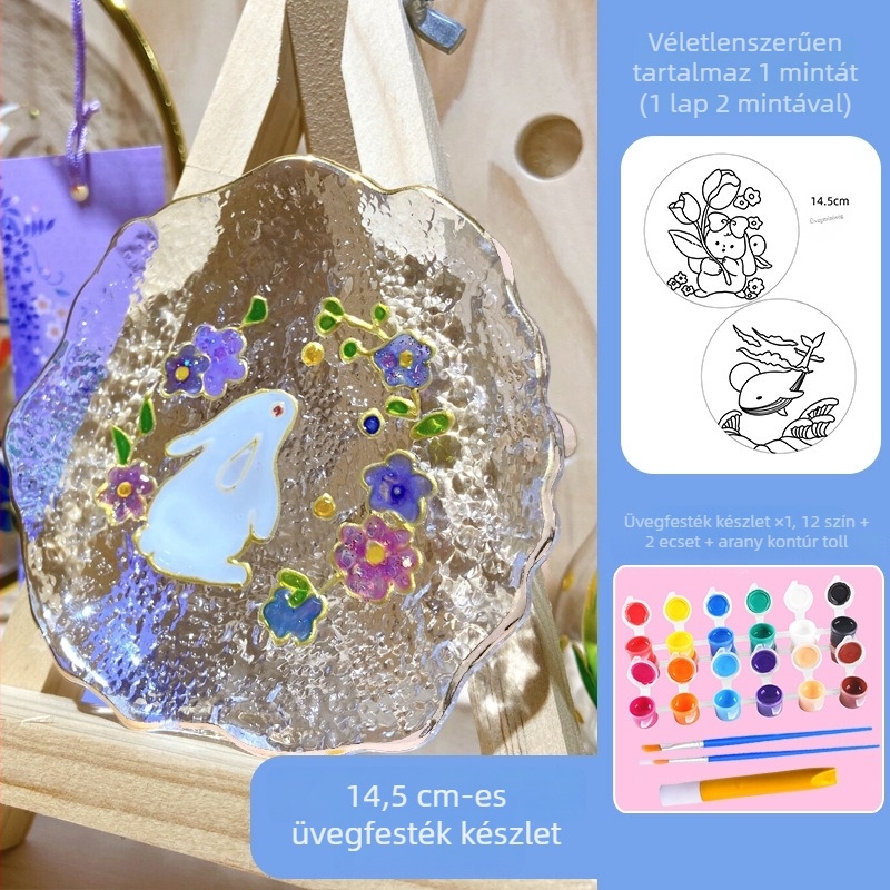 DIY festett üvegpohár gyerekeknek – kalapált textúra, egy rétegű, mintázat Solid, tömeg 100 g