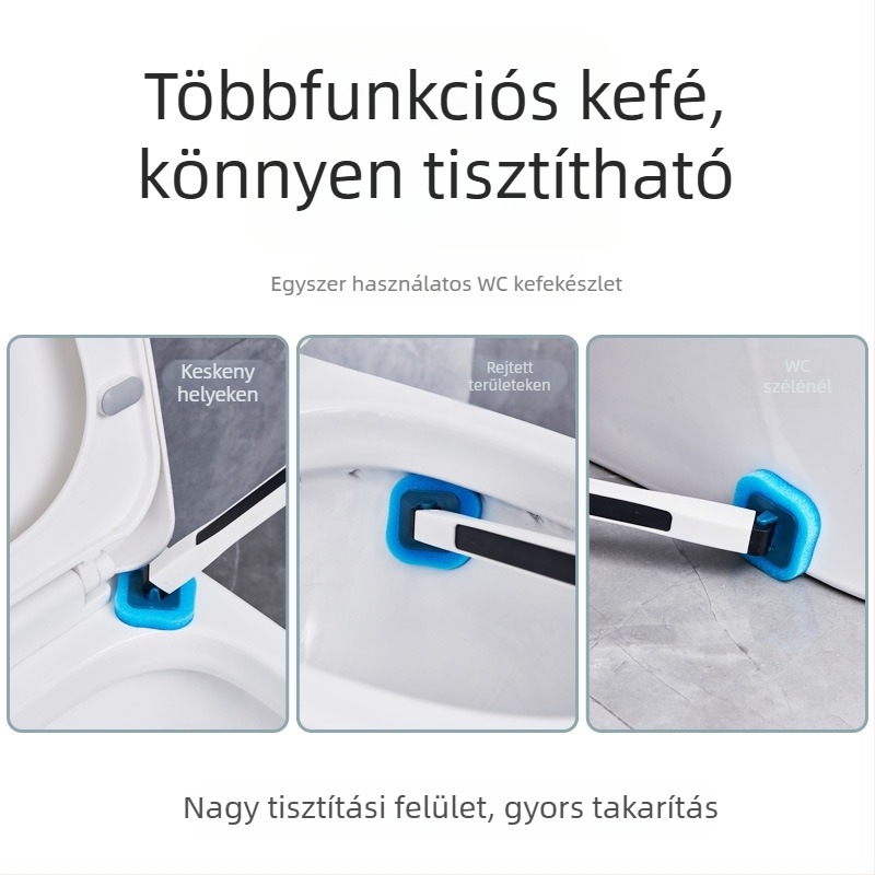 Falihoz rögzíthető WC-kefe oldható, cserélhető fejjel — műanyagból, 1 db, piacra dobás 2020 tavaszán