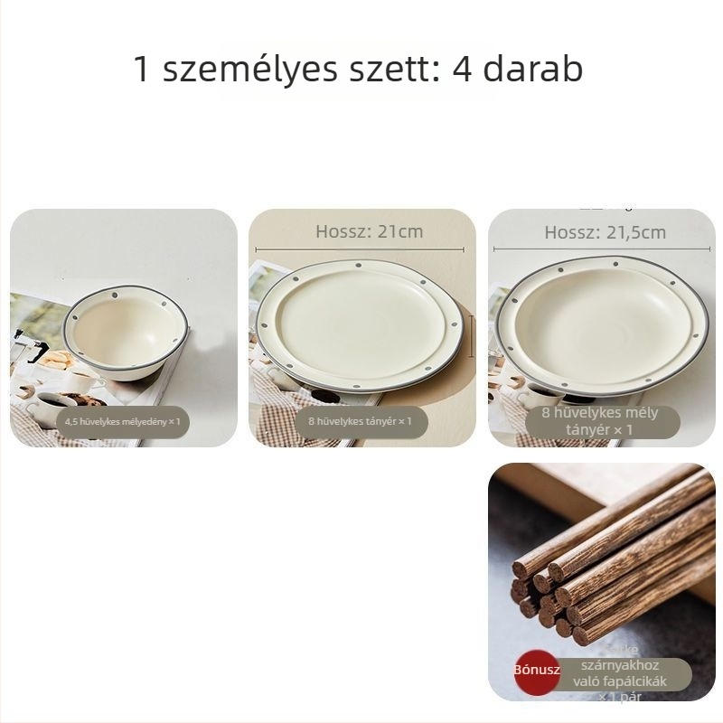 Reggeli tányér, ovális formájú, kerámia, egyszínű, modern egyszerű stílus, permetezett felület