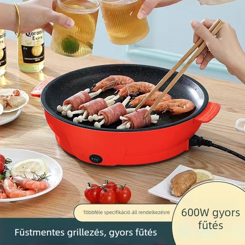 Otthoni használatra szánt többfunkciós elektromos grillserpenyő, kompakt, mindent egyben, koreai stílusú