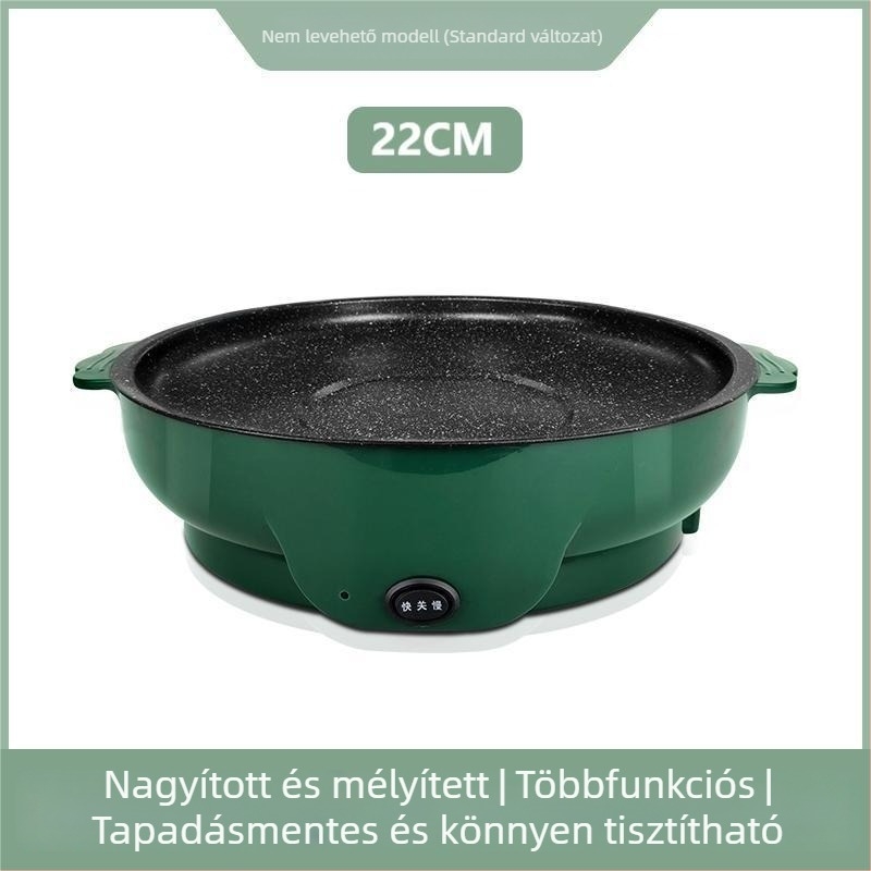 Otthoni használatra szánt többfunkciós elektromos grillserpenyő, kompakt, mindent egyben, koreai stílusú