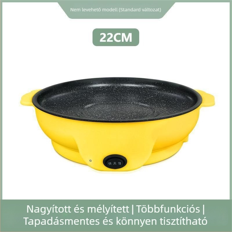 Otthoni használatra szánt többfunkciós elektromos grillserpenyő, kompakt, mindent egyben, koreai stílusú
