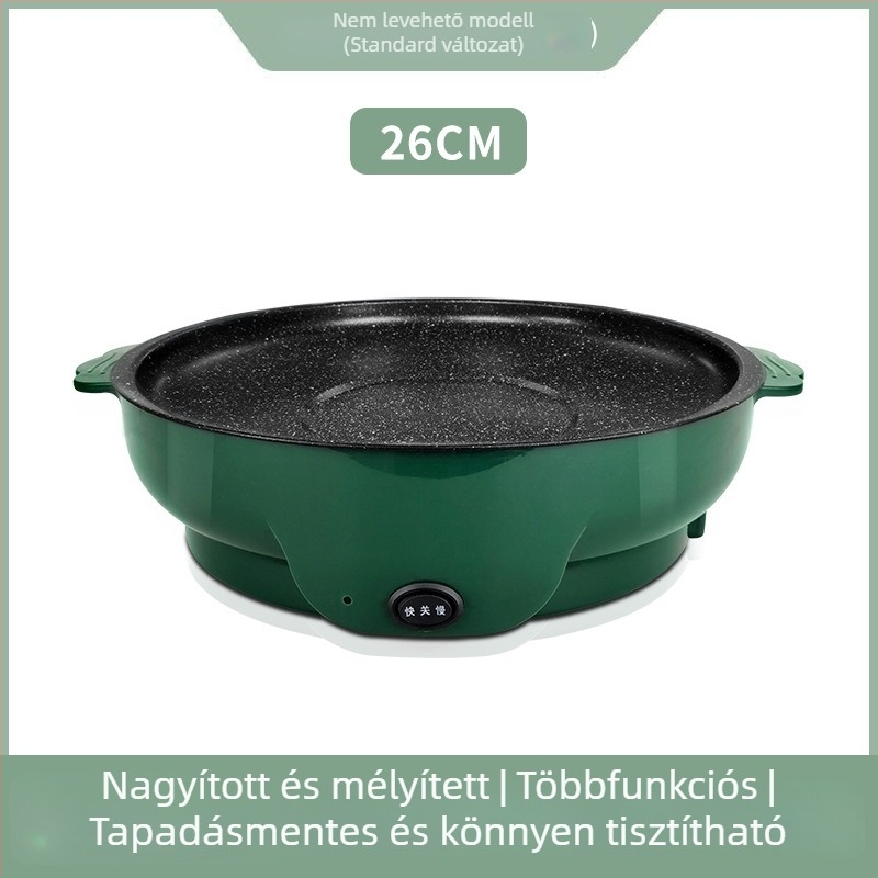 Otthoni használatra szánt többfunkciós elektromos grillserpenyő, kompakt, mindent egyben, koreai stílusú